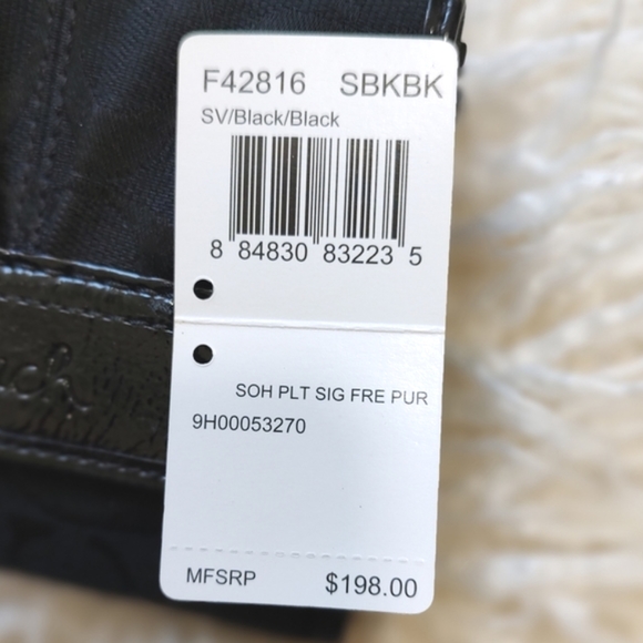 COACH Soho Pleated Signature French Purse Wallet Black F42816 RARE NWT - Picture 16 of 16